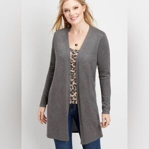 Clearance new Prospect Blvd Gray long Cardigan 1X split side 0122